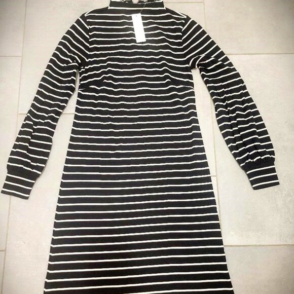 NWT Ann Taylor Sheath Stripes Dress Stand-Away Collar Sz XXS MSRP $130 - Picture 1 of 9